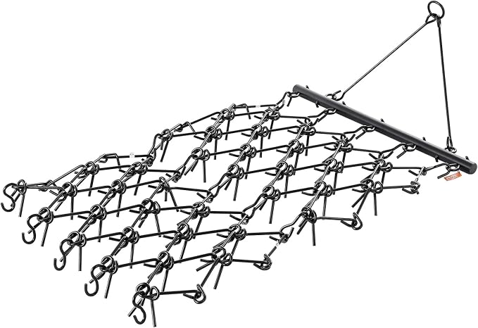 VEVOR Drag Harrow, 4 ft x 4 ft Durable Chain Harrow with 69 Sharp Teeth, Suitable for ATV UTV Tractor, Ideal for Soil Preparation, Seeding, Smoothing Landscapes, and Yard Gravel Driveway Maintenance