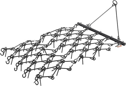 VEVOR Drag Harrow, 4 ft x 4 ft Durable Chain Harrow with 69 Sharp Teeth, Suitable for ATV UTV Tractor, Ideal for Soil Preparation, Seeding, Smoothing Landscapes, and Yard Gravel Driveway Maintenance