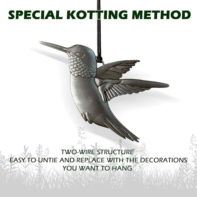 Hummingbird Wind Chimes for Outside,29 "Outdoor Wind Chimes Hummingbird Gifts for Women/Mother/Father/Christmas/Unisex,Unique Windchimes Outdoors Patio Home Yard Garden Decor(Silver)