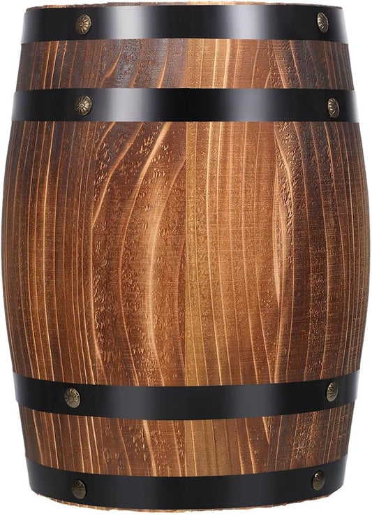 Barrel Decoration Wooden Planter Rustic Wine Barrel Prop 8.2 Inch Antique Style Beer for Home Patio Garden Decor