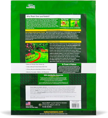 Nature's MACE Deer and Rabbit Granular Repellent, 75 lb, Repel Deer from Your Garden, Yard, Landscape, Flowers, Create a Deer Free Barrier, Deer Deterrent Granules, People and Pet Safe Granules
