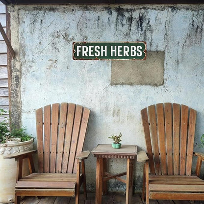 Fresh Herbs Sign Herb Garden Signs Vintage Tin Metal Signs For Home Kitchen Garden Farmhouse Wall Decor 16x4 Inches