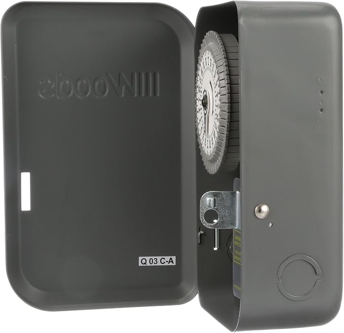 Southwire Woods Outdoor 24-Hour Heavy Duty Mechanical Time Switch - 120V/40 SPST - Programmable Outdoor Mechanical Timer for Appliances & Lighting - Black