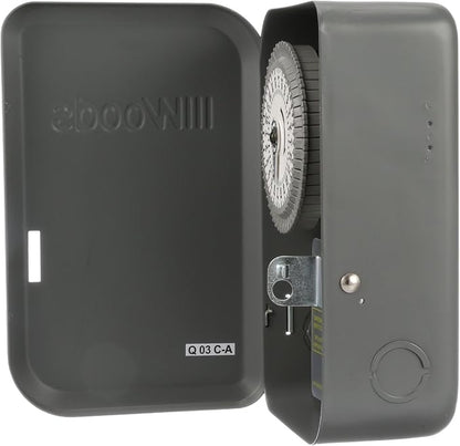 Southwire Woods Outdoor 24-Hour Heavy Duty Mechanical Time Switch - 120V/40 SPST - Programmable Outdoor Mechanical Timer for Appliances & Lighting - Black