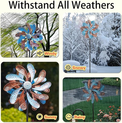 Viveta Wind Spinner for Yard and Garden, Kinetic Wind Spinners | 58.7*12.6" Metal Windmills for Outside Yard Patio Lawn Decor