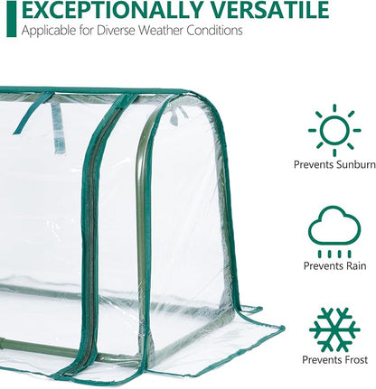Mini Indoor Greenhouse Tabletop Garden Nursery Plant Cover Tent Humidity Domes for Home Gardening Germination and Seedling Propagation - 23x12x16.5 Inches