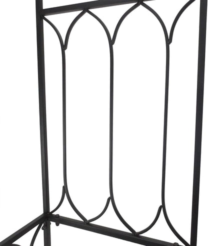 Outsunny Metal Trellis Arbor Arch for Climbing Plants with Garden Bench, Grow Grapes & Vines, Patio Decor & 2-Person Outdoor Steel Decorative Seating, 484 lbs. Weight Capacity, Black