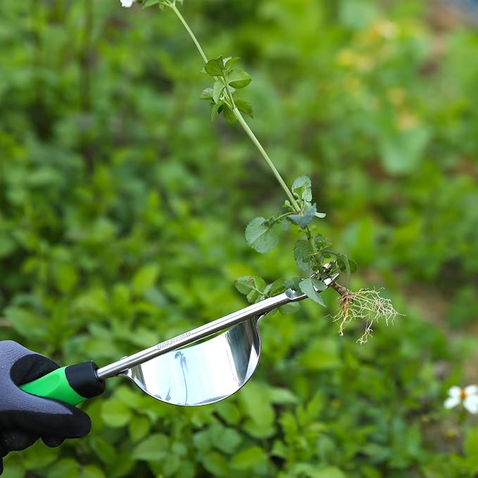 Grootpow HW1 Hand Weeder Tool, Weed Puller Tool with Ergonomic Handle for Garden - Durable Unique Lever Design Dandelion Weeder Tool with V-Shaped Forks for Easy Weed Removal - in Gift Box