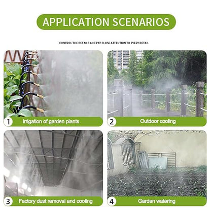New drip Irrigation kit, Automatic Garden Watering System, Quick Connector and 360-degree Bending Dropper atomizing Copper Nozzle, Garden Plant Lawn Courtyard Watering System. (65FT Ⅱ)