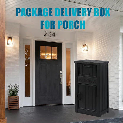 LHBGO Package Delivery Box for Outside, Outdoor Storage with Lockable Secure, Anti-Theft Parcel Drop Boxes Outdoor Package Delivery and Waterproof for Porch, House, Curbside