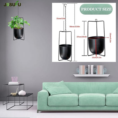 Metal Plant Hanger,Hanging Planters Indoor Hanging Flower Pots (Black)