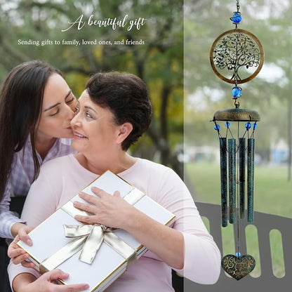 ASTARIN Wind Chimes Outside Unique Tree of Life Wind Chime All Metal Wind Chimes for Love One Gifts for Mom, Grandma, Daughter, Decoration for Home, Garden, Patio, Backyard(29”)
