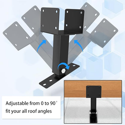 JEXALINE 3Pcs Roof Riser Brackets Kit,Pergola Roof Riser Beam Bracket,Heavy Duty Pergola Brackets,Adjustable Saddle Roof Riser Post for Gazebo -Includes Screws