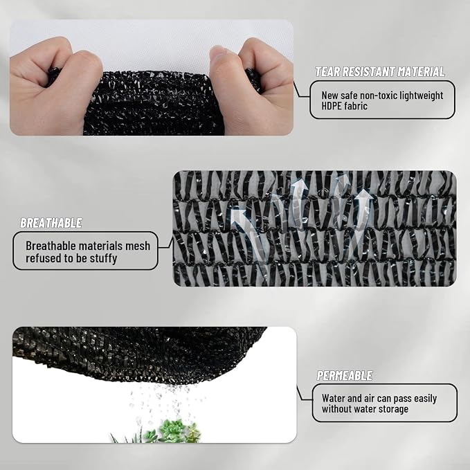 LOVE STORY 13x16.5FT 55% Black Shade Cloth Sun Shade Net with Grommets Sunblock Net Mesh Tarp for Garden,Plants Cover,Greenhouse and Patio