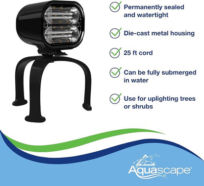 Aquascape 8-Watt Wide-Angle Submersible Warm White Underwater LED Light for Ponds & Water Features, 84077