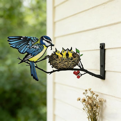 Metal Fledgling Wall Art Decor,Outdoor Wall Decor for Garden Fence Porch, Weatherproof Fence & Garden Decorations, Metal Yard Art for Patio Wall