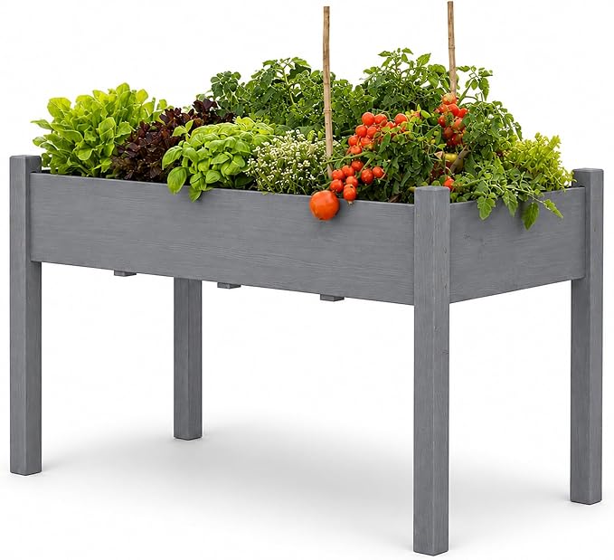 30" H Raised Garden Bed with Legs, Fir Wood Elevated Garden Bed Planter Box | Plant Stand Indoor/Outdoor for Tomato, Strawberry Herb Garden Planter