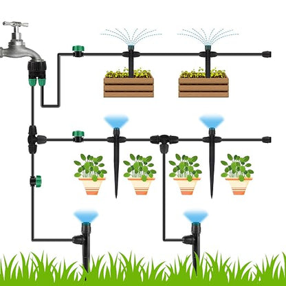 1/4 Inch Drip Irrigation Shut Off Valves, 25 Pack 1/4" Drip Irrigation Valve, Flow Control Valves for Garden, Greenhouse, Lawn, Patio Drip Sprinkler System