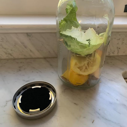 Jarware Mason Jar Lid, Stainless Steel Compost Lid For Wide Mouth Mason Jars, With 4 Charcoal Filters
