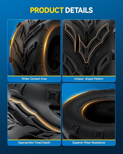 PHILTOP 16x8-7 ATV UTV Tires, 4-Ply Super Mud 16x8-7 ATV All-Terrain Tire for Riding Mowers, Golf Carts, Off-Road,2 Pcs,Tubeless (Z-120)