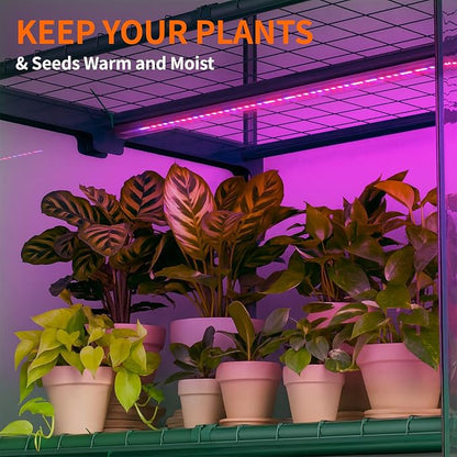 Indoor Greenhouse with Grow Light, 5-Tier Mini Greenhouse 35.4"x19"x74.8" Small Greenhouse with Zippered PVC Cover for Seed Starting Trays, Dimmable Plant Light for Indoor Plants with Timer