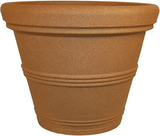 Tusco Products RR20SS Classic Rolled Rim Garden Planter, 20", Sandstone