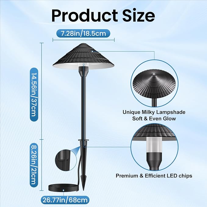 ZZXX All-in-One Low Voltage Landscape Lighting Kit 4-Pathway Lights with 40W Transformer, 5W Dusk to Dawn Outdoor Lighting, IP66 Waterproof LED Landscape Lights, Outdoor Lights 2700K for Yard Patio