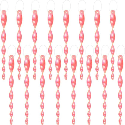 M METERXITY 16-Pack Bird Reflective Rods 11.5 Inch Spiral Bird Scare Rods Hanging Birds Deterrent Device for Yard/Patio/Garden/Farm/Decoration [Pink]