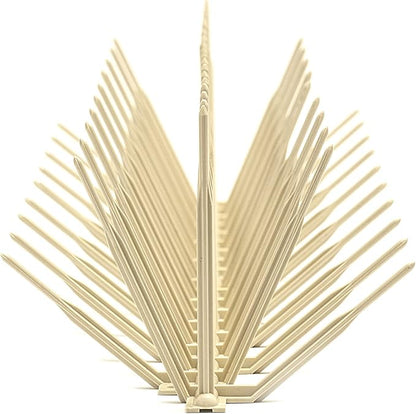 Bird B Gone - Tan Plastic Anti Bird Spikes (50') - Humane Deterrent - Stops Pigeons & Birds from Roosting - UV-Stabilized Polycarbonate - for Rooftops, Ledges, Fences, Etc - Made in USA