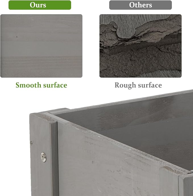 Raised Garden Bed with Legs, 40x20x31 in Planter Boxes Outdoor, Elevated Wooden Planter Box Standing Growing Bed for Gardening, Backyard, Patio and Balcony (Grey, 40x20x31)