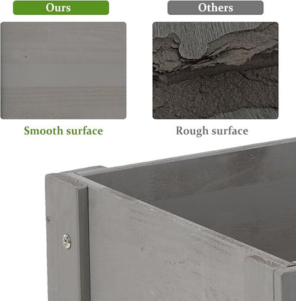 Raised Garden Bed with Legs, 40x20x31 in Planter Boxes Outdoor, Elevated Wooden Planter Box Standing Growing Bed for Gardening, Backyard, Patio and Balcony (Grey, 40x20x31)