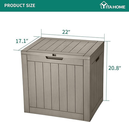 YITAHOME 30 Gallon Deck Box Outdoor Storage Box | Waterproof Resin Package Delivery and Storage Box with Lockable Lid for Patio Furniture Cushions, Pool Accessories, Garden