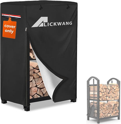 17 Inch Firewood Rack Cover,Heavy Duty 600D Waterproof Outdoor Firewood Storage Rack Cover,Wood Rack Cover for 2-Tiers Small Log Holders for Firewood.(14" D x 17" W x 30" H,Cover Only)