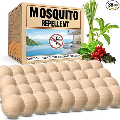 Mosquito Repellent for Patio, Mosquito Repellent 36 Balls for Indoor Use, Natural Mosquito Control for Yard Garden, Camping - Long Lasting Outdoor Mosquito Deterrent for Room