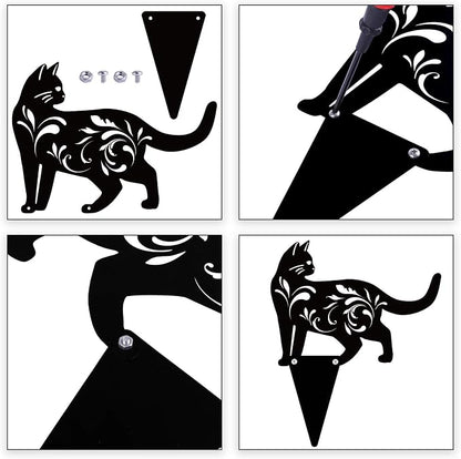 URATOT 3 Pack Metal Cat Garden Statues Black Cat Silhouette Cats Decorative Stakes Garden Outdoor Statues Animal Stakes for Yard Decor and Lawn Ornaments