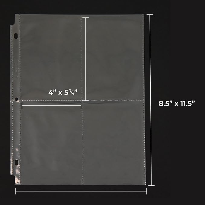 Samsill 4 Pocket Garden Seed Storage Sheet Protectors, 40 Pack, Fits Standard 3 Ring Binder, 4" x 5.75" Ultra Clear Pockets, Top Loading Seed Organizer Sleeves, 160 Pockets