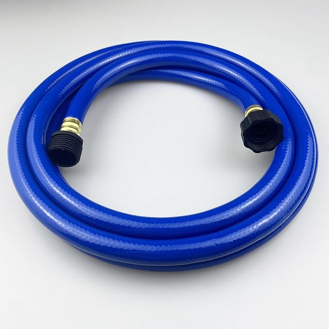 Darnassus PVC Garden Hose 1/2 Inch, 10 FT Flexible Water Hose Blue with Male and Female Plastic Fittings - No Leaking and Lightweight for Household Outdoors Lawns Patio