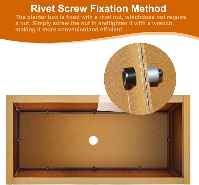 32"x16"x16" Corten Steel Planter Box, Heavy-Duty Rust Resistant Steel Planter with Drainage Hole, Modern Rectangular Metal Planter for Outdoor Indoor Patio Garden Yard
