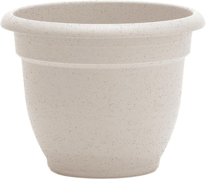 Bloem Ariana 10" Plastic Self-Watering Planter, Vanilla Bean, 2-Pack | Self-watering disk at the bottom of each pot that acts as a water wick and reservoir for optimal plant health