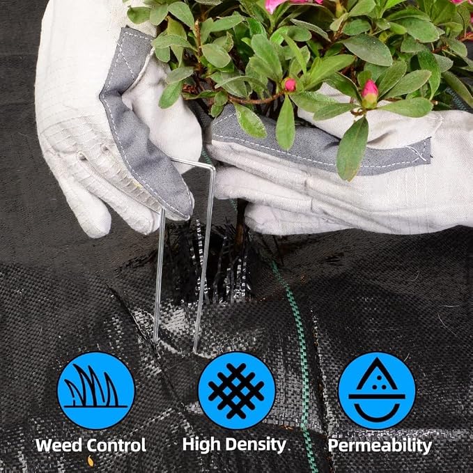 LAVEVE 4FT x 100FT Weed Barrier Landscape Fabric, 3.2oz Premium Heavy Duty Garden Cloth, Ground Cover for Gardening, Farming (4x50FT x 2Pack)