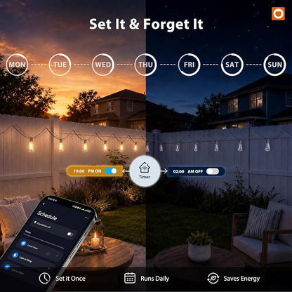 addlon 196FT Outdoor String Lights for Outside Waterproof Patio Lights with Plastic ST38 LED Edison Bulbs Outdoor Lighting Extra Long for Backyard Bistro Porch Garden Pergola Party Decor