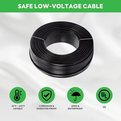 Low Voltage Landscape Lighting Kit, 4 Pack 3000K/4000K/5000K Spotlights and 100FT Cable and 20 Wire Connectors, Aluminum ORB Waterproof Uplight for Tree Yard House, Without Transformer