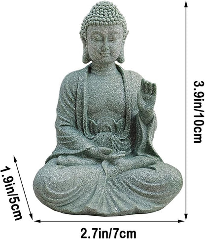 livelyfish Asian Stone Buddha Figurines for Aquarium Zen Garden Fish Tank Statue Decorations Mini Stone Buddha Zen Garden Sculptures Decor,Gift