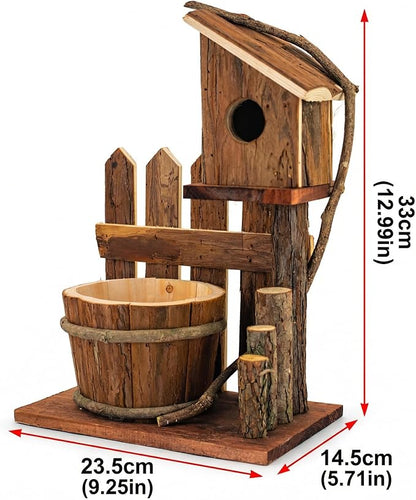 Rustic Wooden Planter Box, Farmhouse Tabletop Plant Holder for Succulents, Faux Flowers & Porch Decor, Small Decorative Garden Planter for Balcony Patio Indoor Outdoor Use