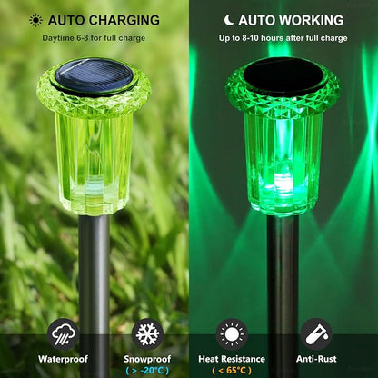 Halloween Solar Lights Outdoor 10 Pack Solar Pathway Lights Green Halloween Decorations Waterproof Yard Lighting for Outside Driveway Garden Walkway Path Landscape Lawn