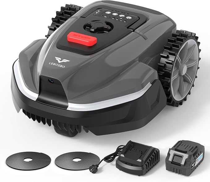 V3 Robotic Lawn Mower with AI Vision Technology, Adjustable Grass Cutting Height, APP Control, Low-Noise Performance, No-Go Zone Function, Efficient Robot Lawn Mower for Small Lawns