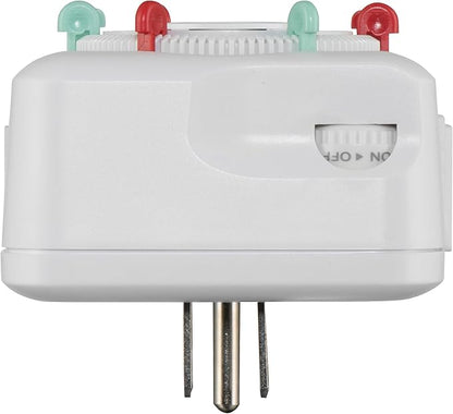 NSi Industries TORK RTN312 Indoor 15-Amp Plug-in Heavy Duty Mechanical Appliance Timer 24-Hour Programming – GREEN & RED Trippers TWO Receptacles White