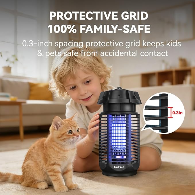 Electric Bug Zapper for Outdoor Indoor, Mosquito Zapper, 1/2 Acre Wide Coverage, 4200V 20W Powerful, IPX4 Waterproof Insect Killer for Backyard, Patio, 2 Pack