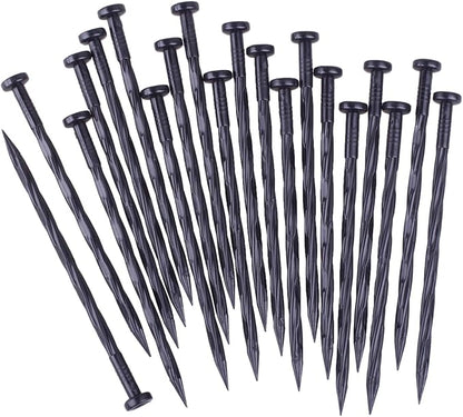50PCS Landscape Anchoring Spikes, 8 Inch Spiral Plastic Landscape Spikes for Garden Lawn Yard, Paver, Weed Barrier, Artificial Turf