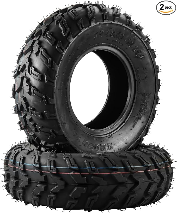PHILTOP ATV UTV All-Terrain Tires 23x7-10, 6-Ply Super Mud 23x7-10 ATV Tires for Riding Mowers, Golf Carts, Set of 2 (Z-183)